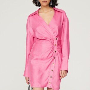 SANDRO Elvira Linen Shirt Dress Size 36